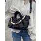Sac synthé porté main avec bandoulière et décoration perles