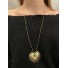 Collier Acier - Pendentif soleil martelé avec pierre sur chaine