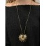 Collier Acier - Pendentif soleil martelé avec pierre sur chaine