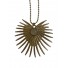 Collier Acier - Pendentif soleil martelé avec pierre sur chaine