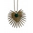 Collier Acier - Pendentif soleil martelé avec pierre sur chaine