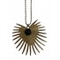 Collier Acier - Pendentif soleil martelé avec pierre sur chaine