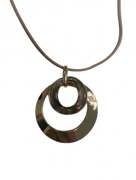 Collier - Superposition de cercle sur cordon épais