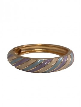 Bracelet - Jonc clip bombé effet torsadé 