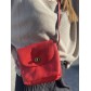 Sac  synthé porté travers mini grainé avec rabat
