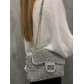 Sac habillé rectangulaire tout strass avec rabat et fermoir