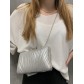 Sac habillé rectangulaire en tissu plissé  fermoir matelé