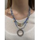 Collier Court - Pendentif anneau sur chaine fine en perle