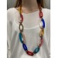 Collier long - Ovales sur maillons en résine