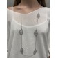 Collier Sautoir Acier - Feuilles sur chaîne fine