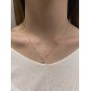 Collier Acier - Pierre nat sertie chaîne fine et perles émaillées