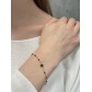 Bracelet Acier - Pierre nat sertie chaîne fine et perles émaillées
