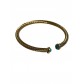 Bracelet Acier - Jonc strillé 2 bords pierres