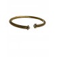 Bracelet Acier - Jonc strillé 2 bords pierres