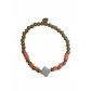 Bracelet Acier - Elastique avec perles et tréfle