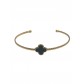 Bracelet Acier - Trèfle façon émail jonc perlé 