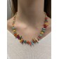 Collier - Perles cylindriques ave perle ovales plate 