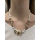 Collier - Perles cylindriques ave perle ovales plate 
