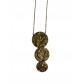 Collier Acier - 3 Pastilles acier martelé sur chaîne fine