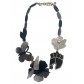 Collier court - Oiseau et papillon en résine avec feuille sur chaine