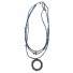 Collier Long - Pendentif anneau sur chaine fine en perle
