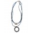 Collier Long - Pendentif anneau sur chaine fine en perle