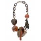 Collier court - Panthère et toucan en résine avec feuille sur chaine