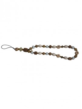 Bijoux Portable - Long alignement perles bois et oeil