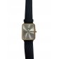 Cadran rectangle sur bracelet grainé 
