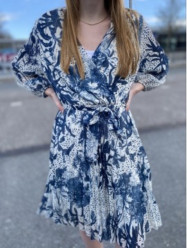 Robe chemise courte  manches longues ceinture à la taille "Jungle"