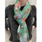 Echarpe viscose imprimée multi chats avec franges