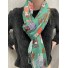 Echarpe viscose imprimée multi chats avec franges