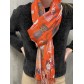 Echarpe viscose imprimée multi chats avec franges