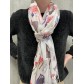 Echarpe viscose imprimée multi chats avec franges