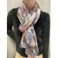 Echarpe fine viscose et soie imprimée ginkgo lurex