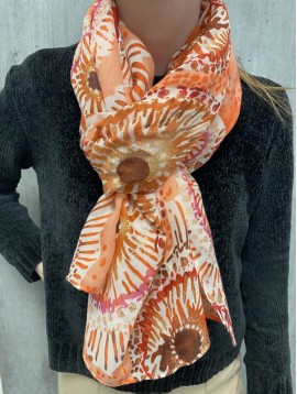 Echarpe viscose imprimée soleils tie and dye