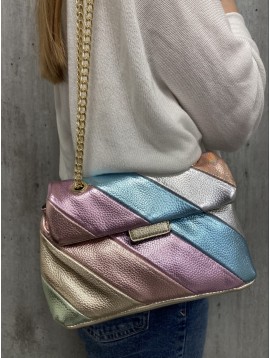 Sac petit format rabat multicolore disco