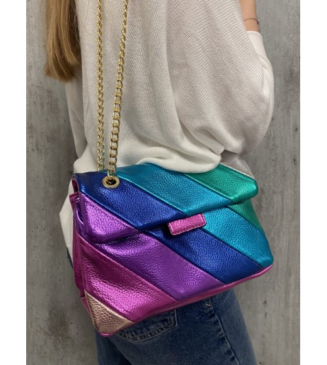 Sac petit format rabat multicolore disco