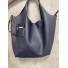 Sac shopping grainé souple avec porte carte