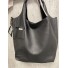 Sac shopping grainé souple avec porte carte