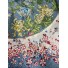 Echarpe soie imprimée branches avec petites et grosses fleurs