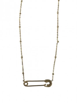 Collier Acier - Epingle double sur chaine fine 