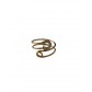 Bague Acier - Double épingle strass sur double anneaux ouverts 
