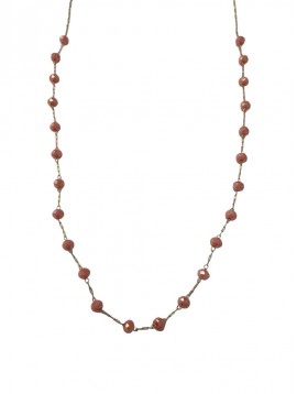 Collier Acier - Petites perles facettes sur chaine fine
