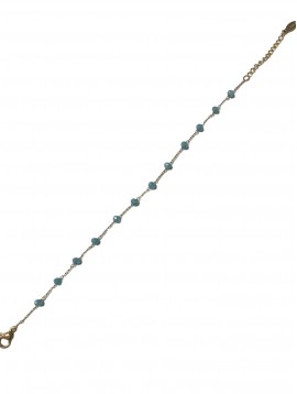 Bracelet Acier - Petites perles facettes sur chaine fine