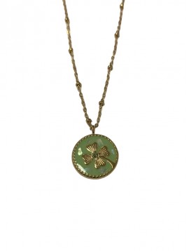 Collier Acier - Trèfle à quatre feuilles sur chaine fine