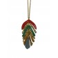 Collier Acier - Collier long pendentif feuille 