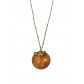 Collier Acier - Pendentif ovale plat effet nacré avec strass