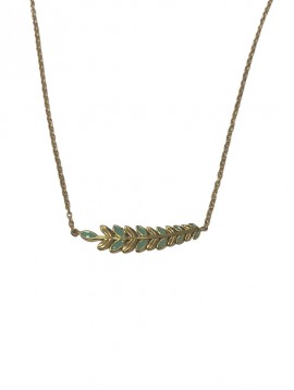 Collier Acier - Epis de blé sur chaine fine 