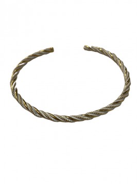 Bracelet Acier -  Jonc torsadé réglable